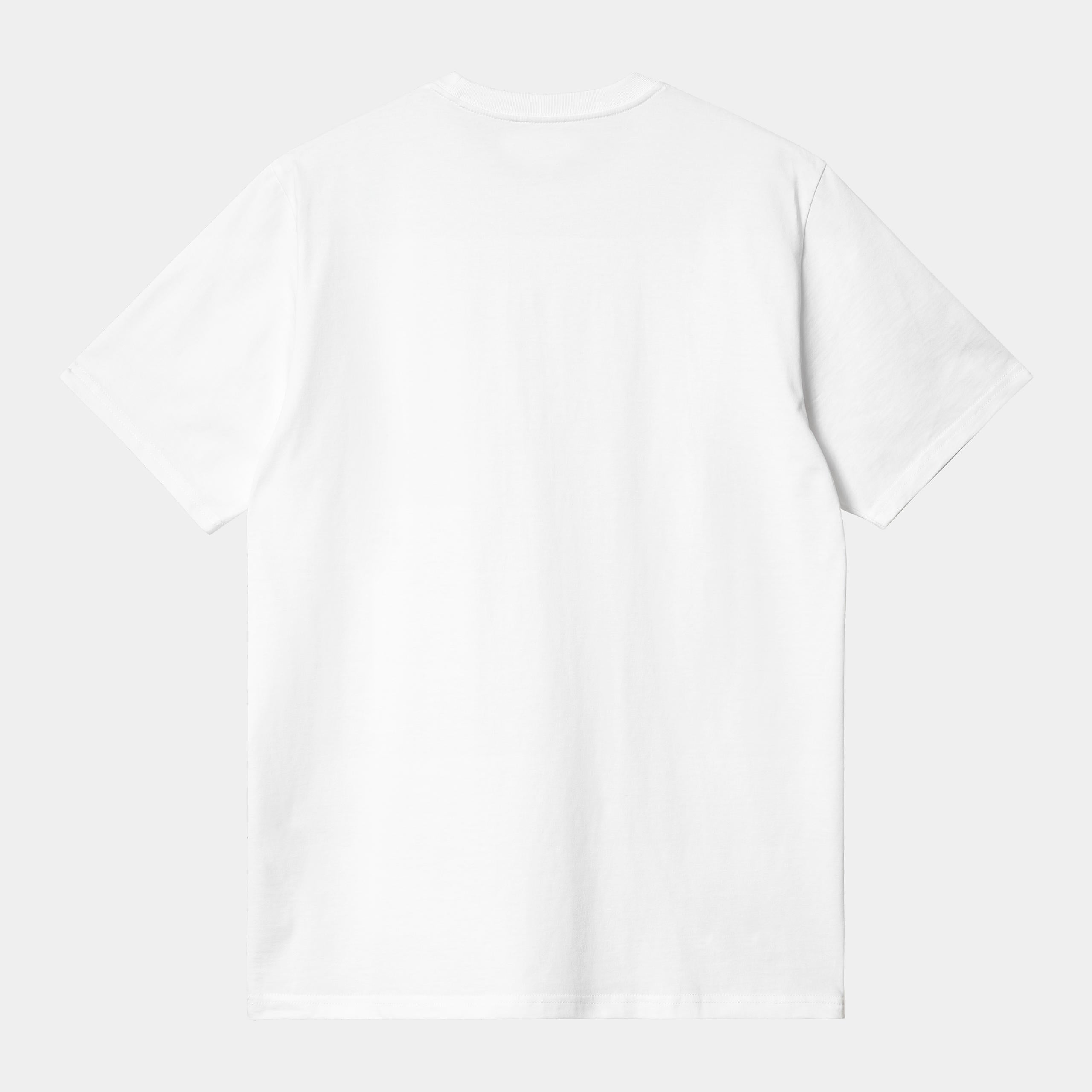 Men's Short Sleeve Pocket Heart T-Shirt-White / Black-Back View