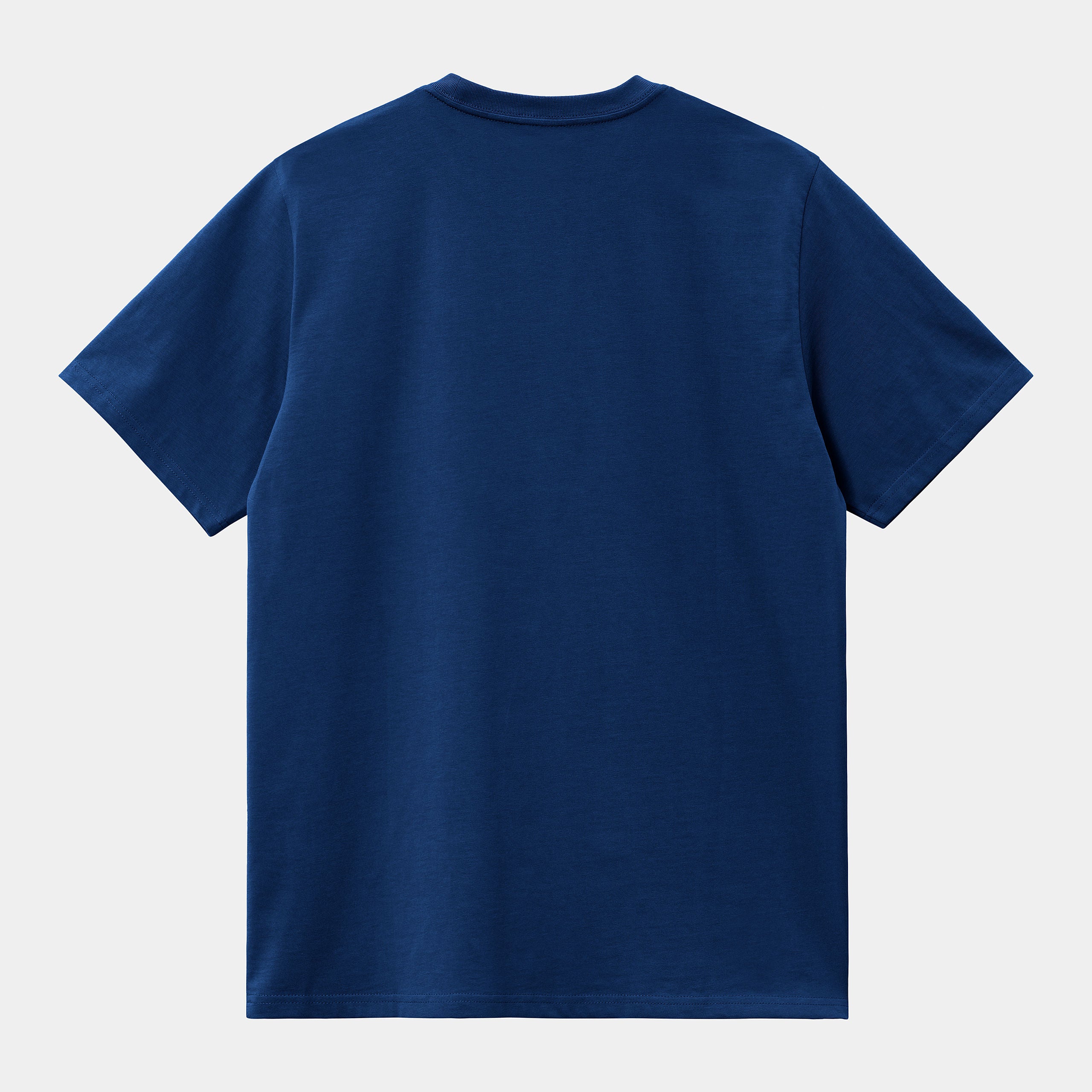 Men's Short Sleeve Script Embroidery T-Shirt-Elder / White-Back View