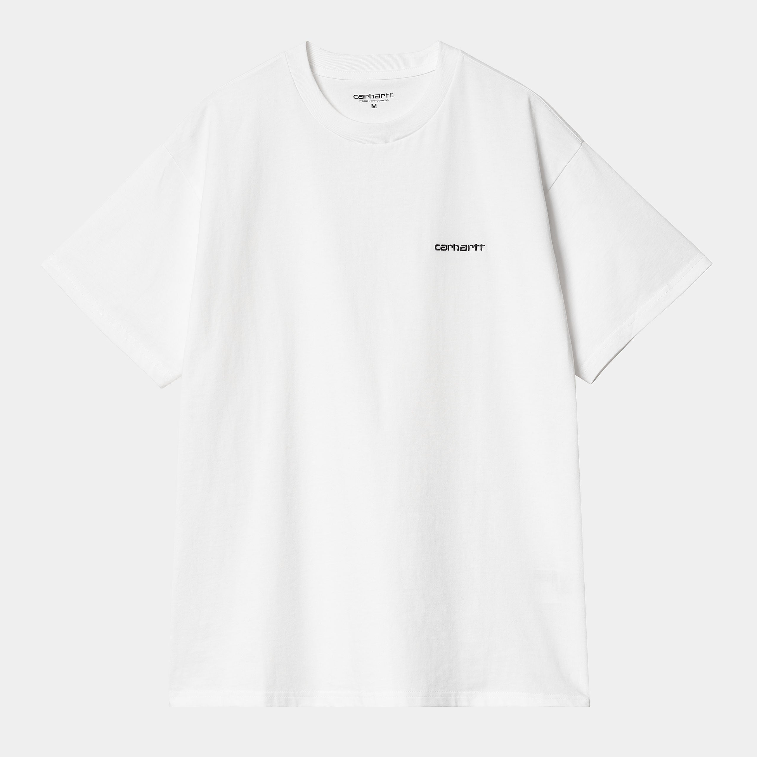 short sleeve white/black Script T-Shirt -Front view