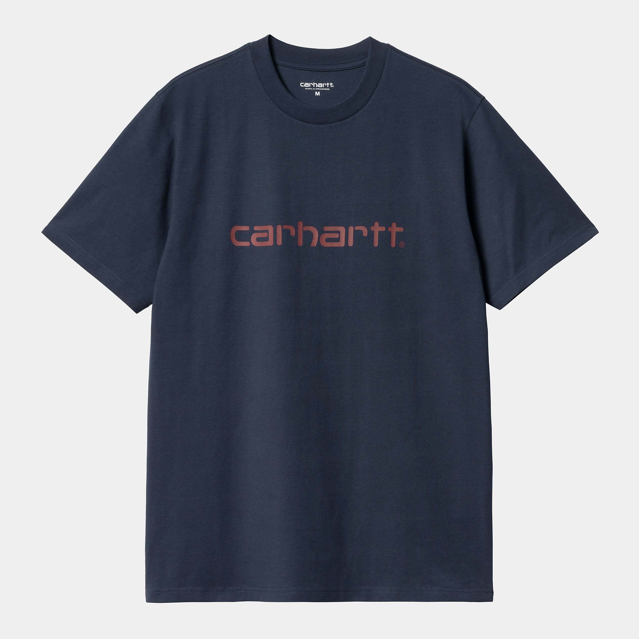 Carhartt WIP Short Sleeve Script T-Shirt-Air Force Blue / Malbec Air Force Blue / Malbec detail view