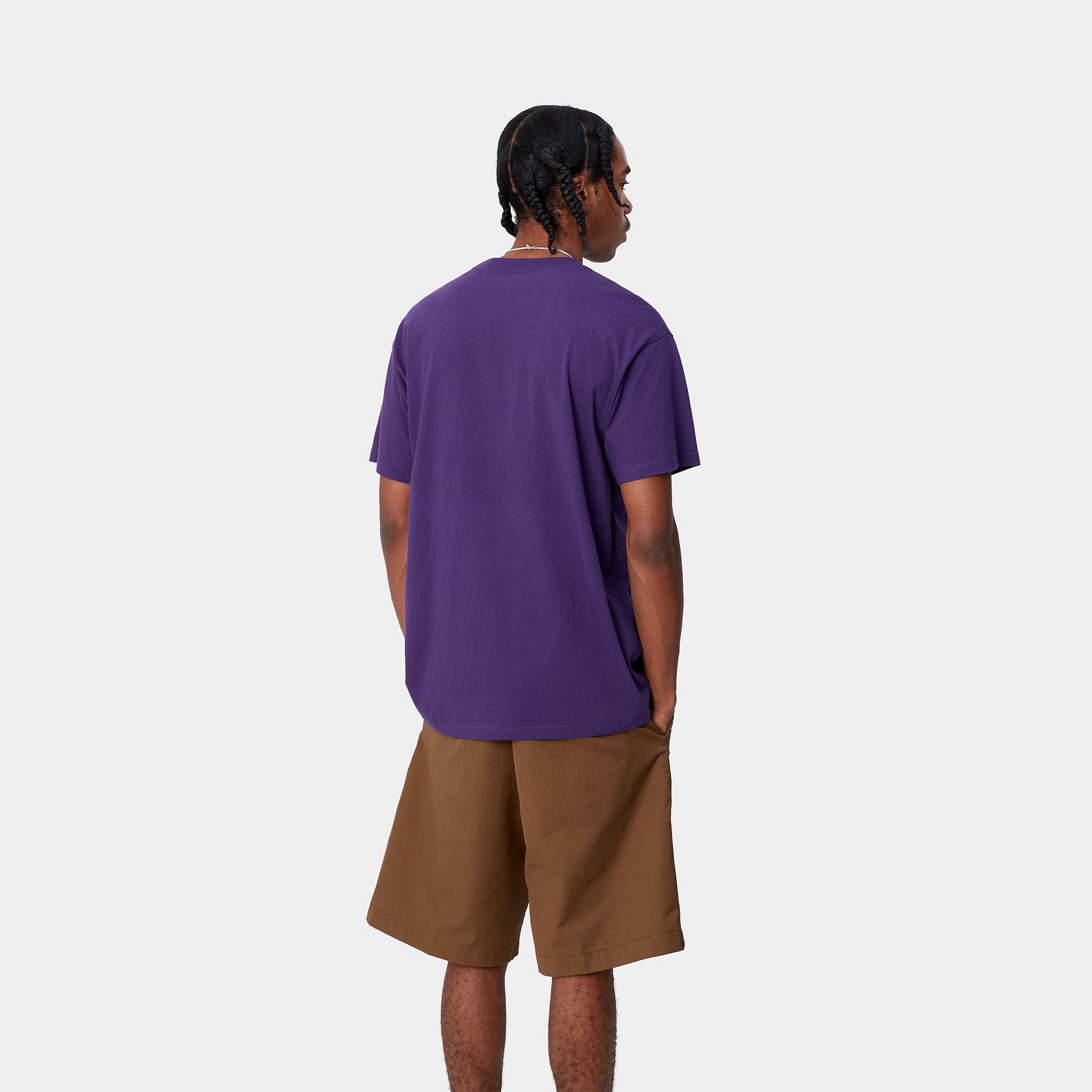 Men's Short Sleeve Tube T-Shirt-Tyrian-Model Back View
