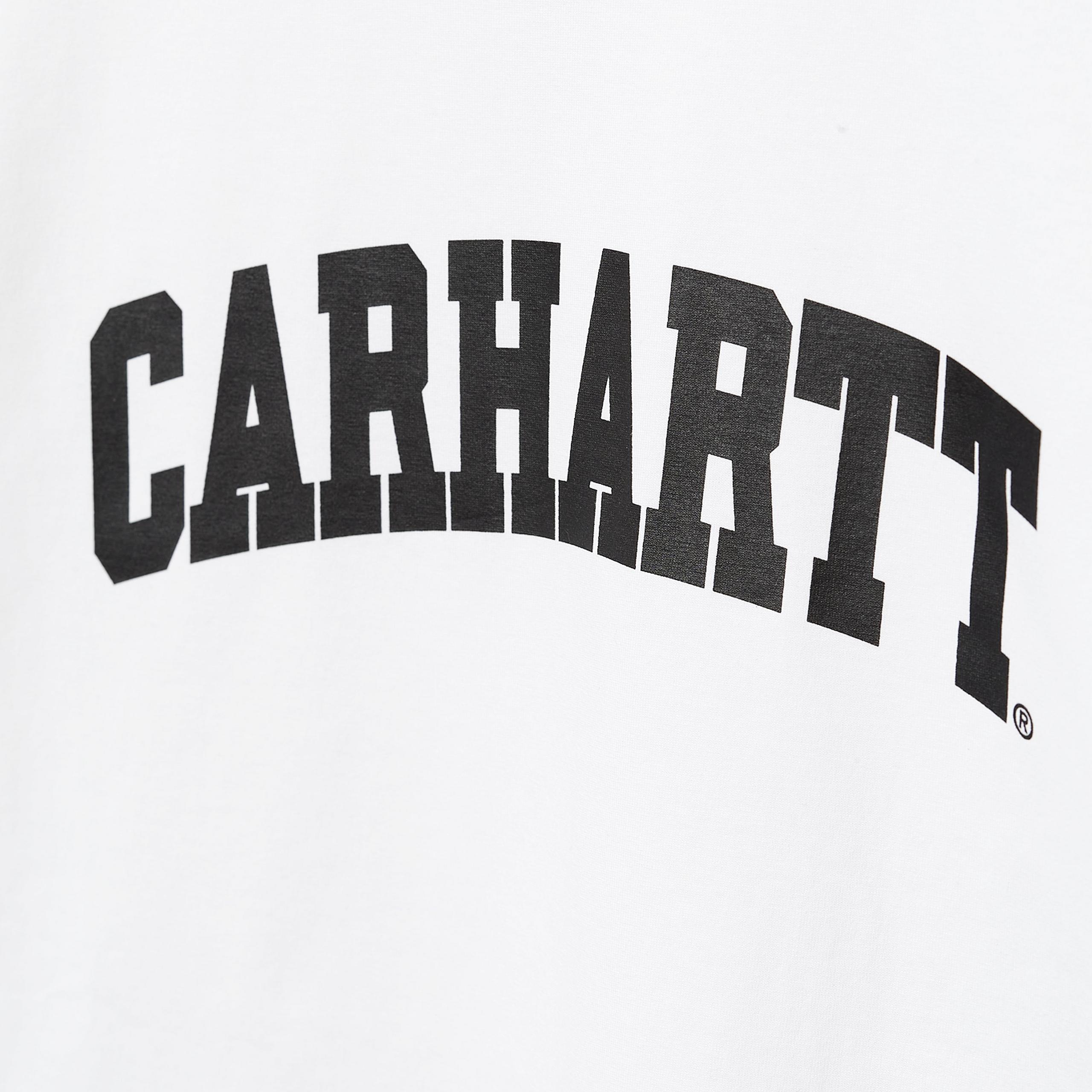 Men's Short Sleeve University T-Shirt-White / Black-Logo View