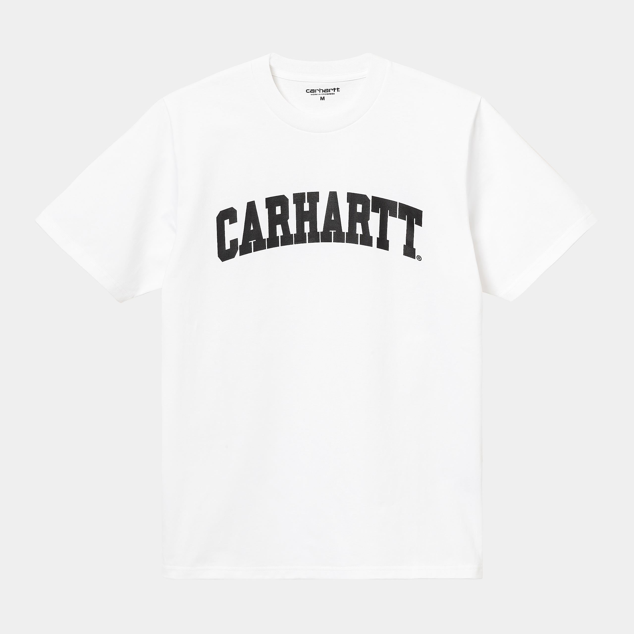 Men's Short Sleeve University T-Shirt-White / Black-Ghost Front View