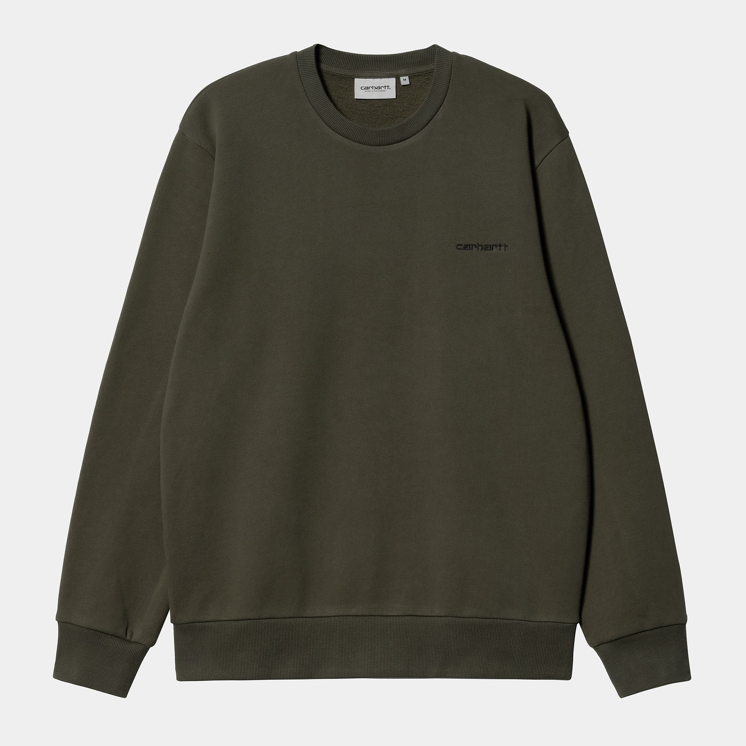 Men's Script Embroidery Sweat-Cypress / Black-Front View