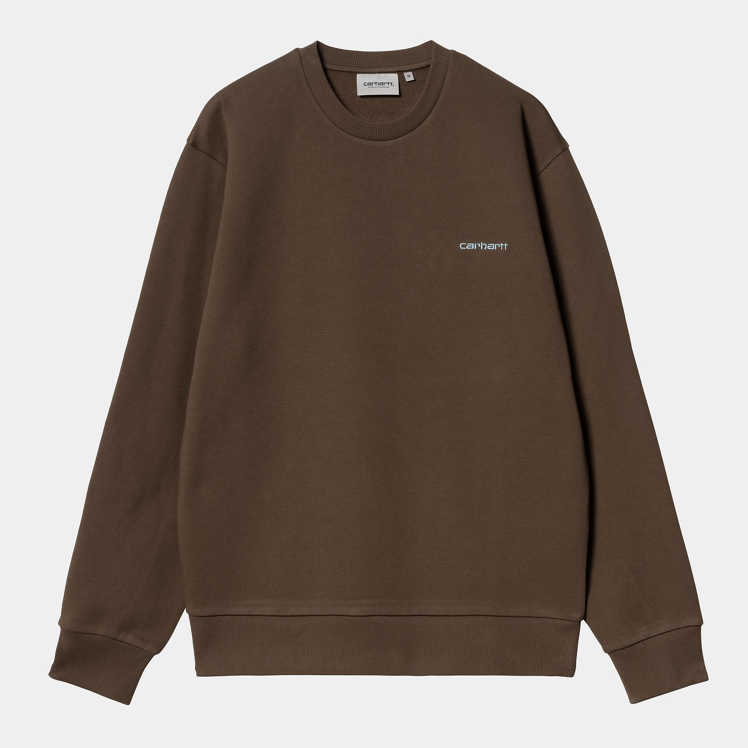 Carhartt WIP Script Embroidery Sweat-Liberica / Air Sky Liberica / Air Sky front view