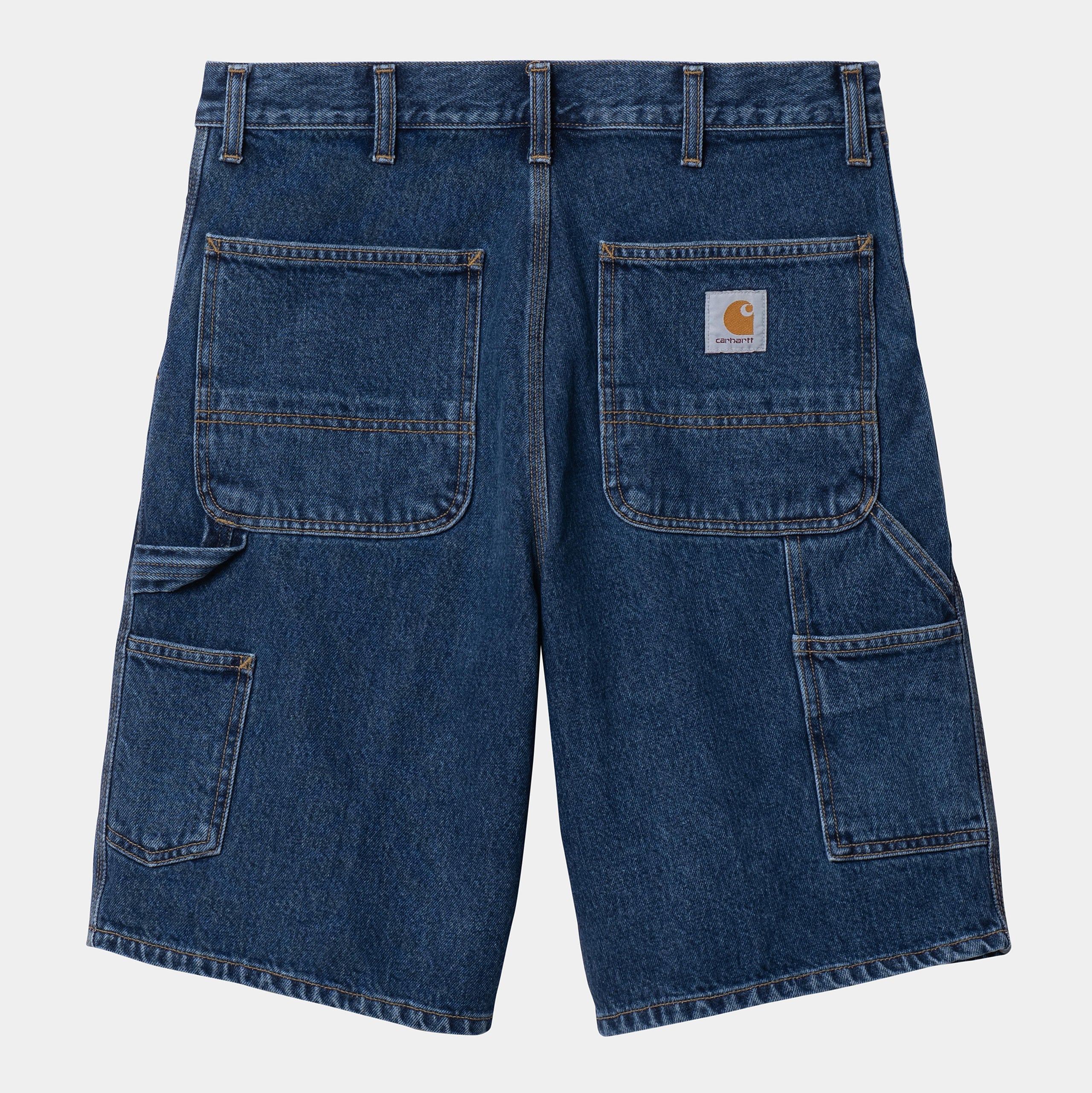 Carhartt WIP Single Knee Short-Blue Blue-Stone Washed side view