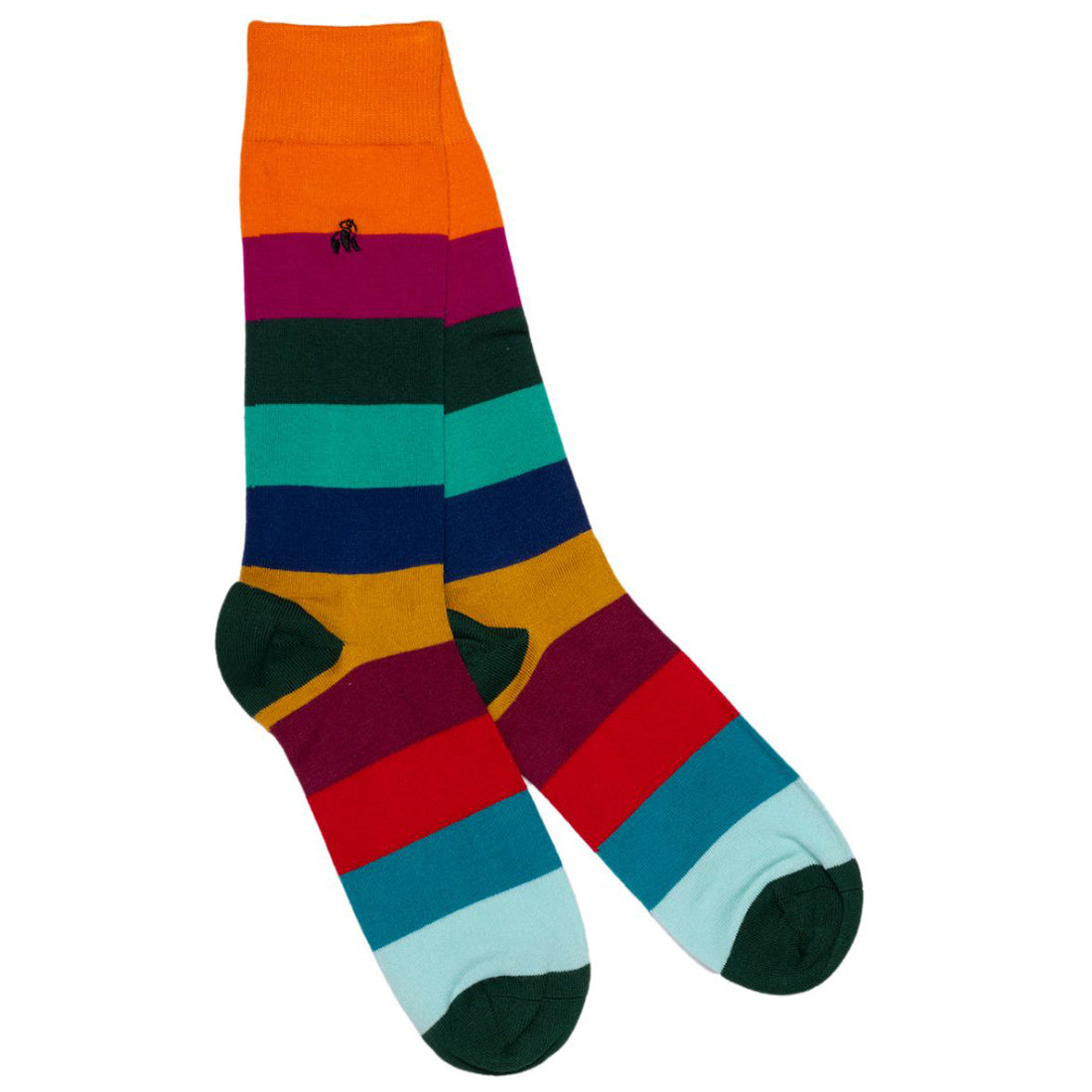 Swole Panda Block Striped Bamboo Socks product view