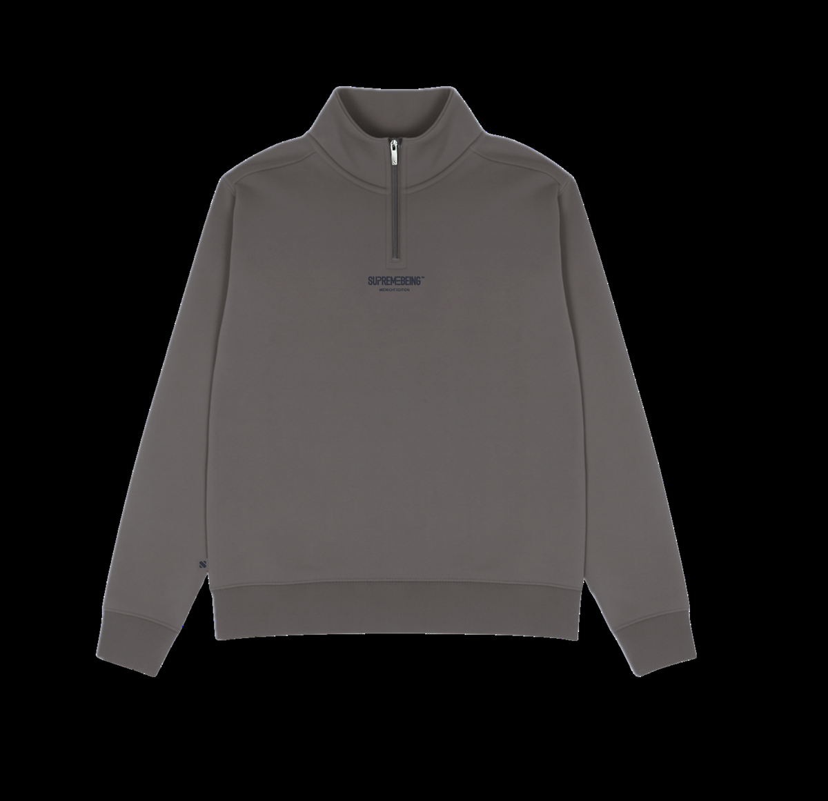 Supreme Being Titan quarter-zip sweatshirt in Taupe, product-only front view