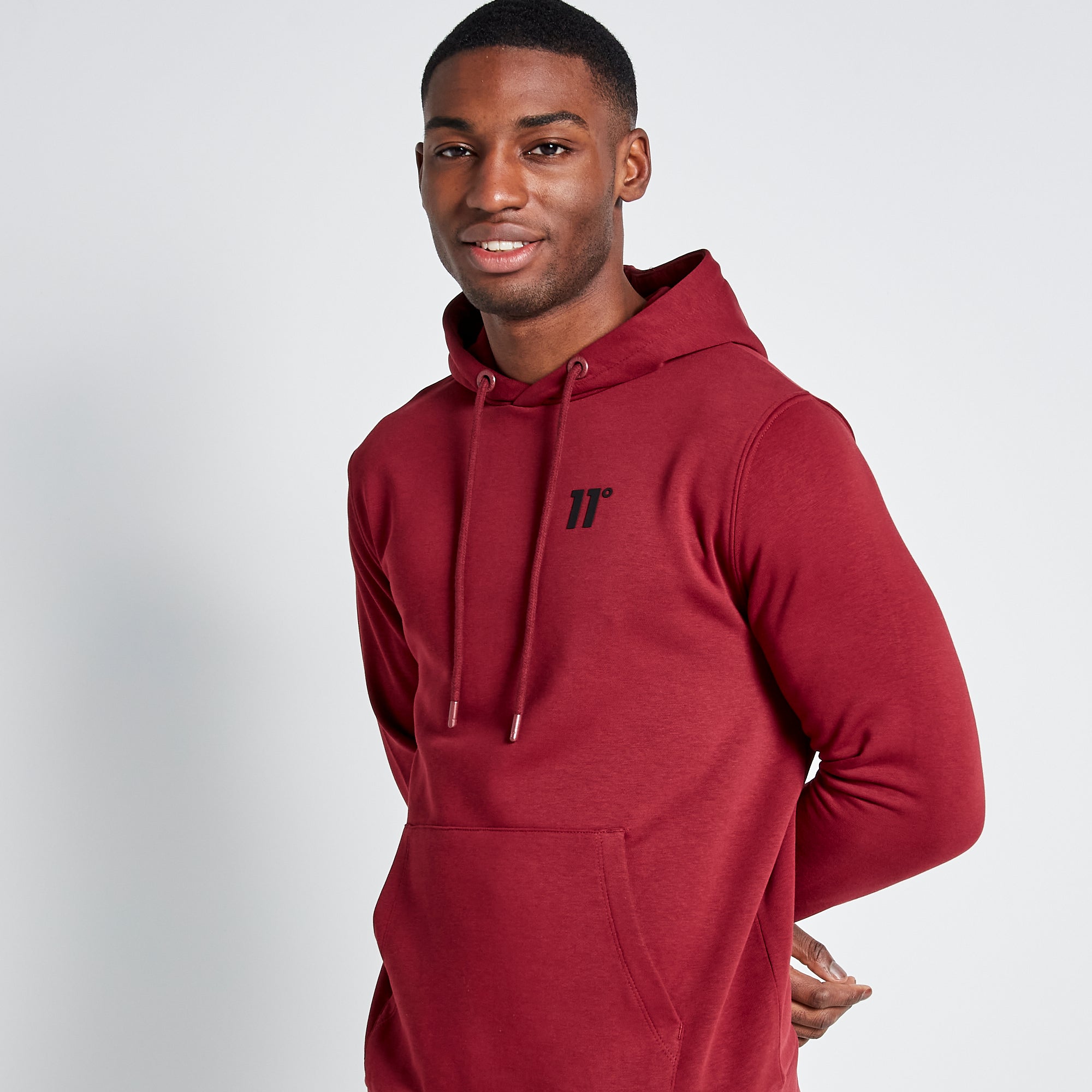 Men's Core Pullover Hoodie - Pomegranate-Side View