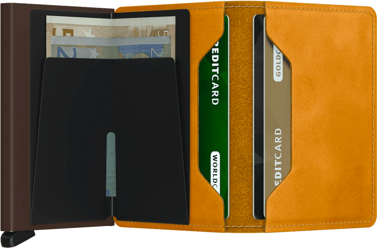 Secrid Vintage Ochre Miniwallet-Open view