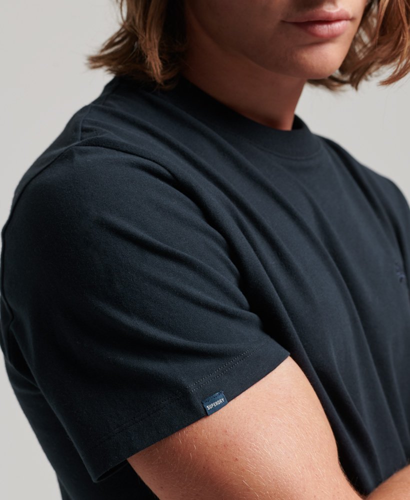 Vintage Logo Embroidery Navy Tee-Side view