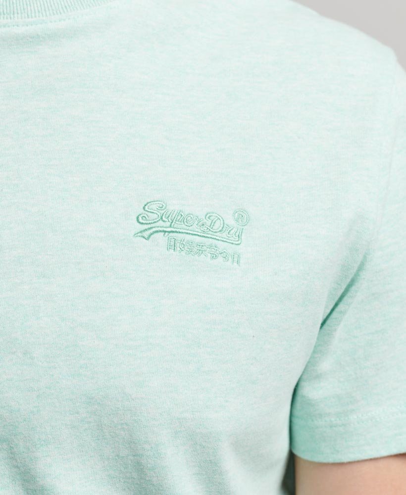 Men's Essential Logo Emb Tee-Light Mint Green Marl-Chest Logo View