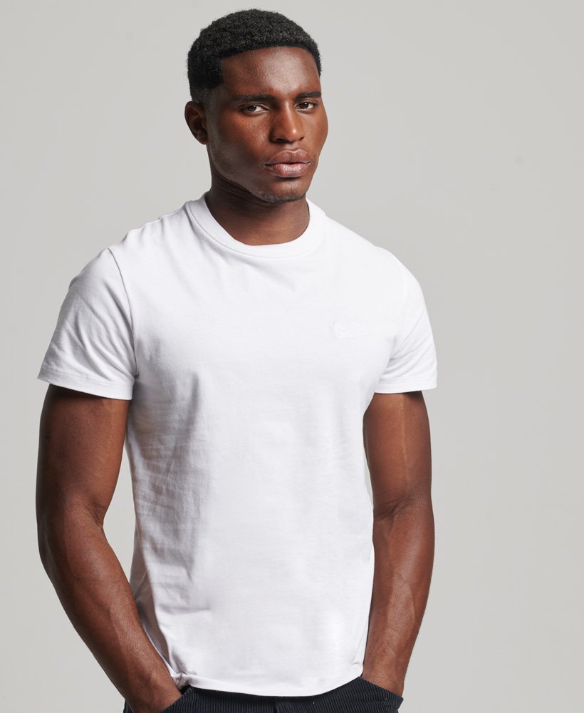 SUPERDRY Vintage Essential Logo White Tee Optic/Optic front view
