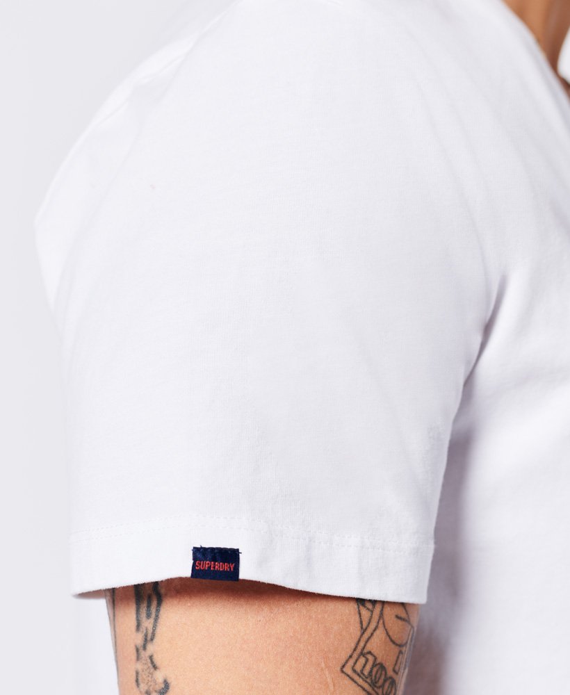 Men's Vintage Logo Emb Vee Tee-Optic-Sleeve View