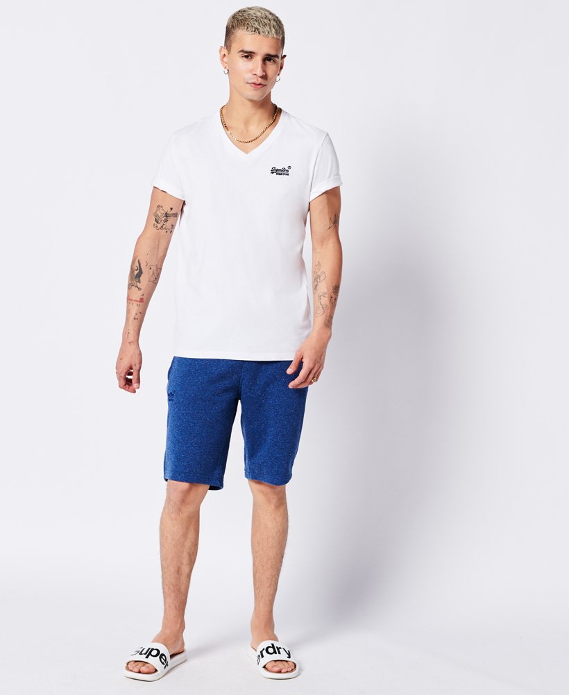 Men's Vintage Logo Emb Vee Tee-Optic-Model Full Front View