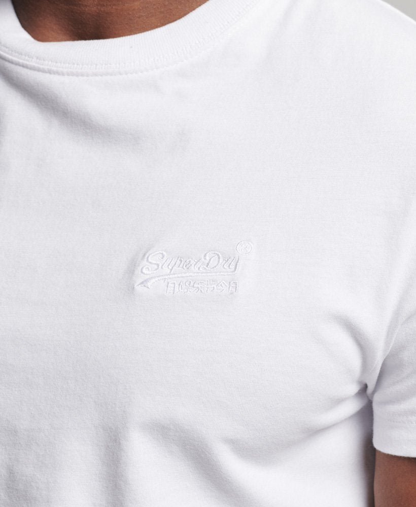SUPERDRY Vintage Essential Logo White Tee Optic/Optic model front view