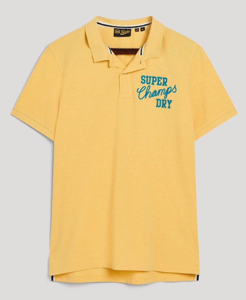 SUPERDRY Applique Classic Fit Polo-Canary Yellow Marl Canary Yellow Marl front view