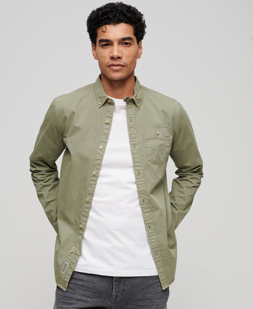 SUPERDRY Merchant Shirt-Light Khaki Green Light Khaki Green front view