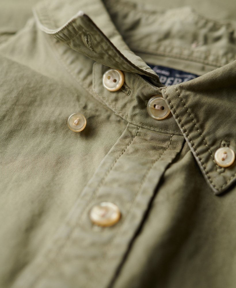 Men's Merchant Shirt-Light Khaki Green-Neck View