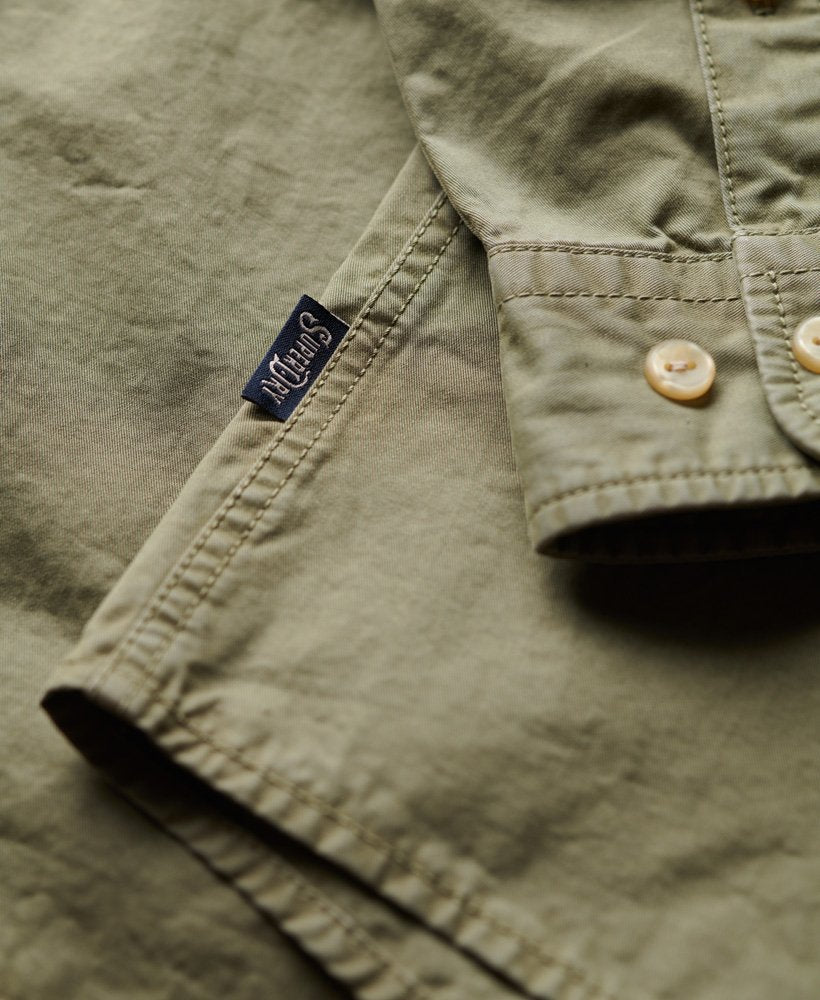 Men's Merchant Shirt-Light Khaki Green-Tab Logo View