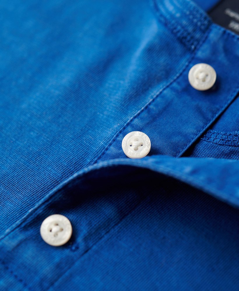 Men's Short Sleeve Jersey Grandad Top-Super Deep Navy-Button View