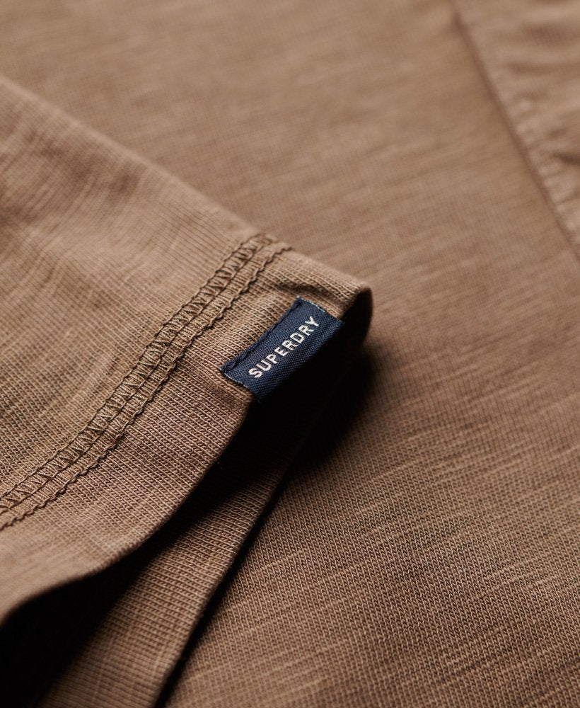 SUPERDRY Short Sleeve Jersey Grandad Top-Walnut Brown Walnut Brown detail view