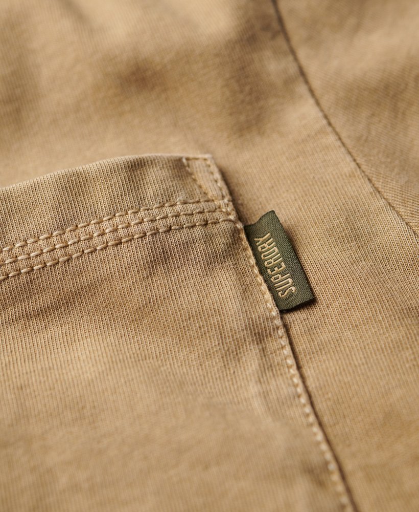 SUPERDRY Contrast Stitch Pocket Tshirt-Washed Cappuccino Washed Cappuccino model front view