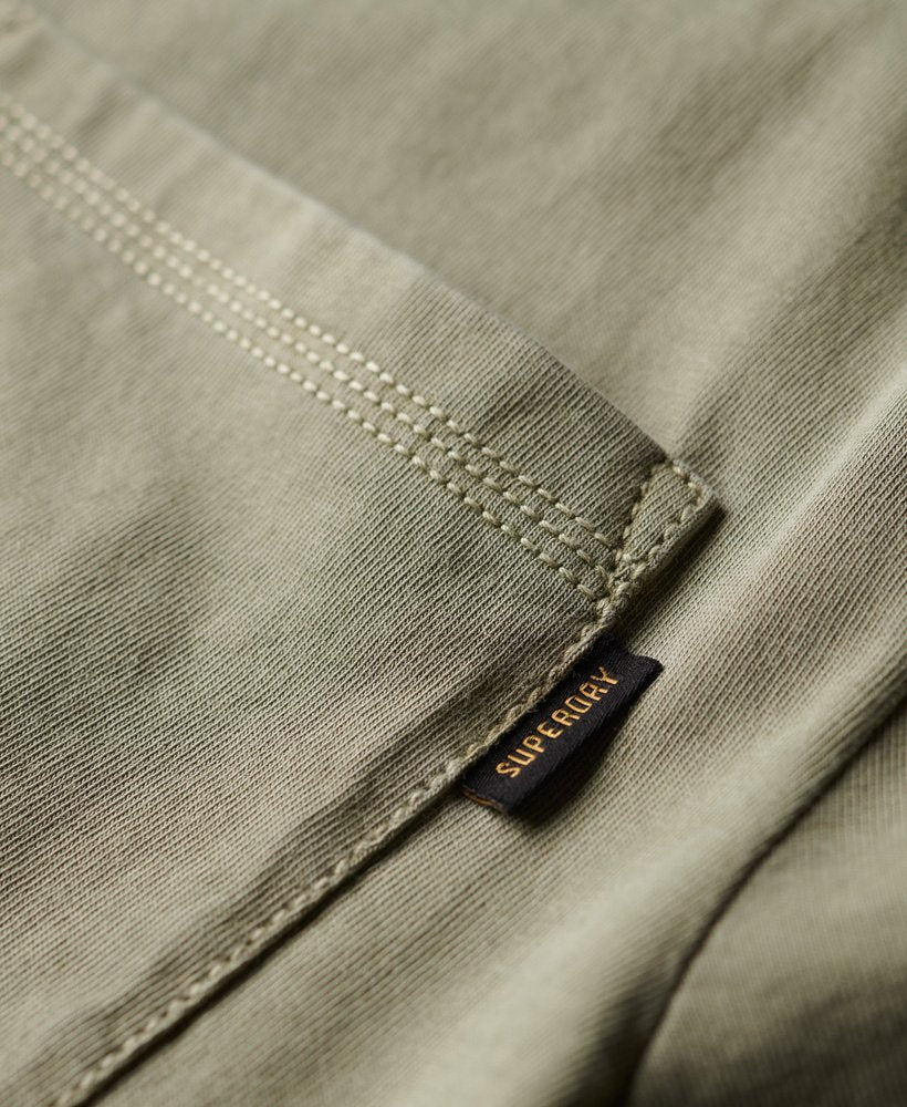 Contrast Stitch Pocket Tshirt-Washed Grey-Pocket logo view