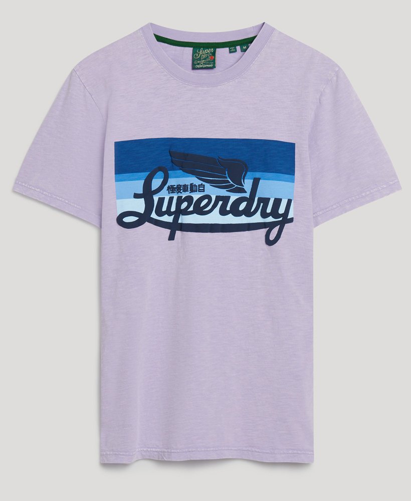 SUPERDRY Cali Striped Logo T Shirt-Light Lavender Purple Slub Light Lavender Purple Slub front view