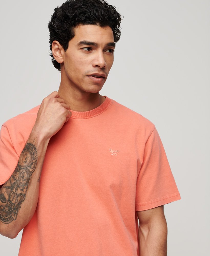 SUPERDRY Vintage Washed T-Shirt-Hot Coral Hot Coral model front view