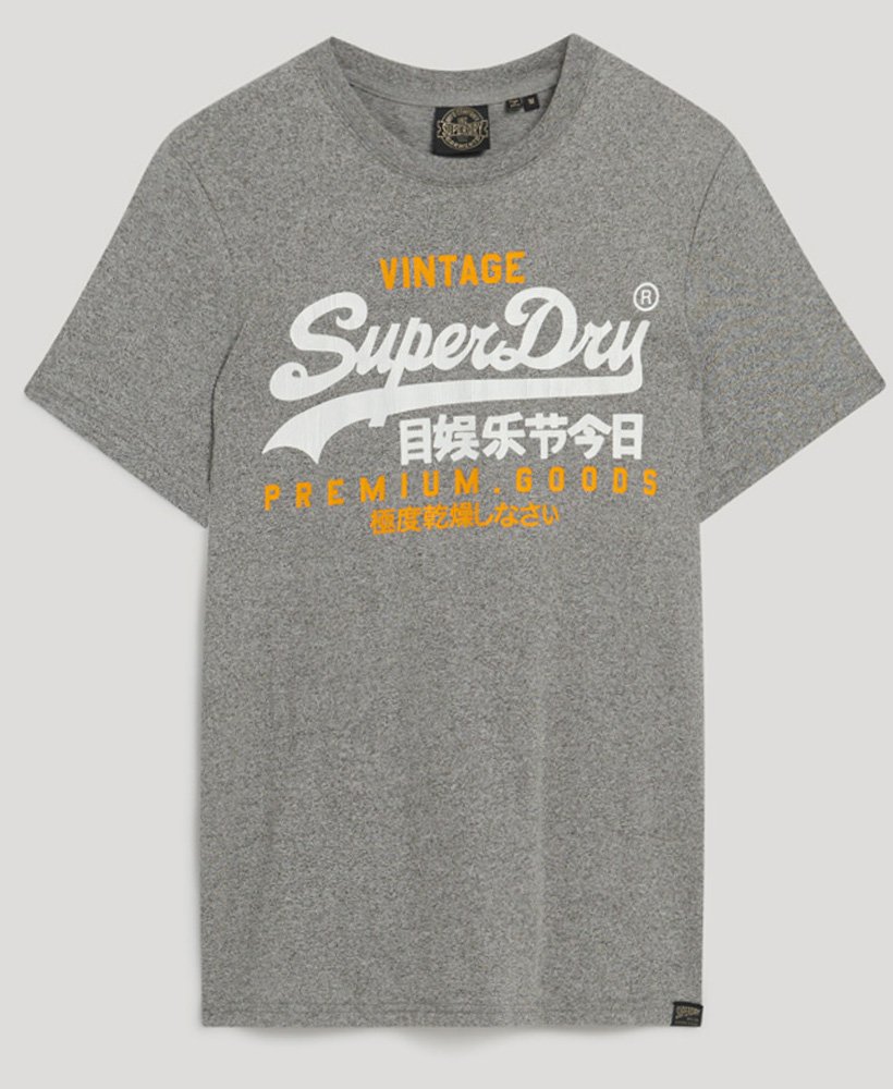 SUPERDRY Vl Duo Tee-Light Grey Grit Light Grey Grit front view