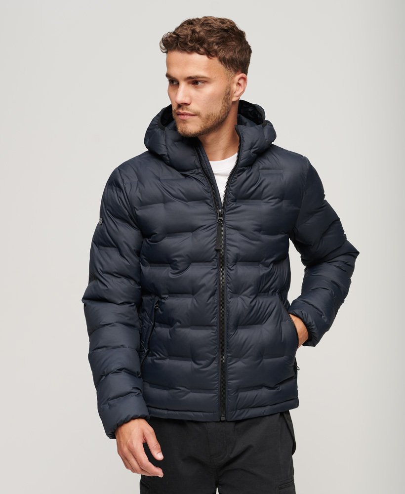 Short Quilted Puffer Coat-Eclipse Navy