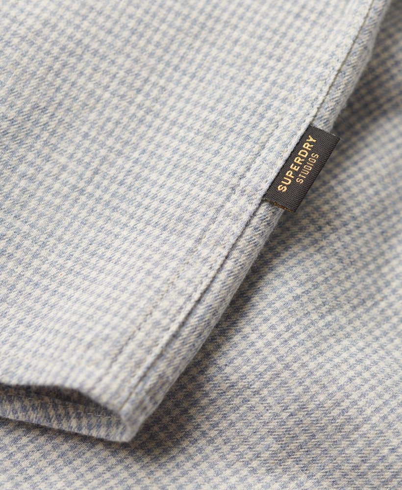 SUPERDRY Long Sleeve Cotton Smart Shirt-Charcoal Grey Mix Charcoal Grey Mix side view