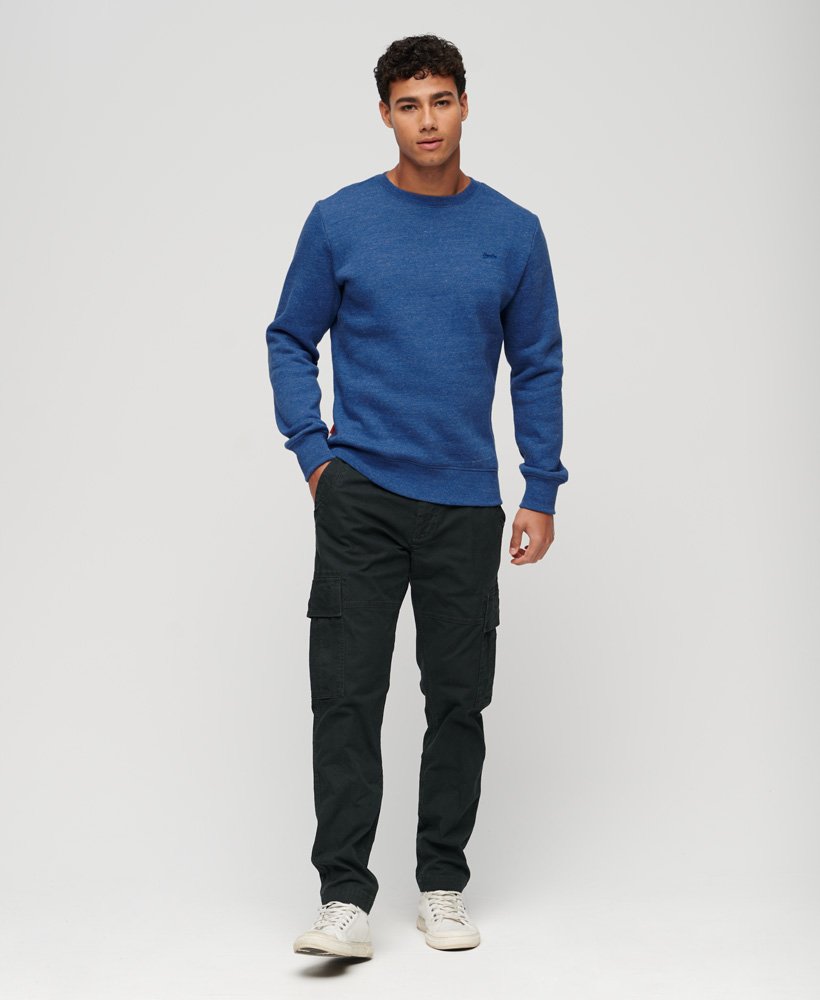Essential Logo Crew Sweatshirt-Midwest Blue Marl-Full model view