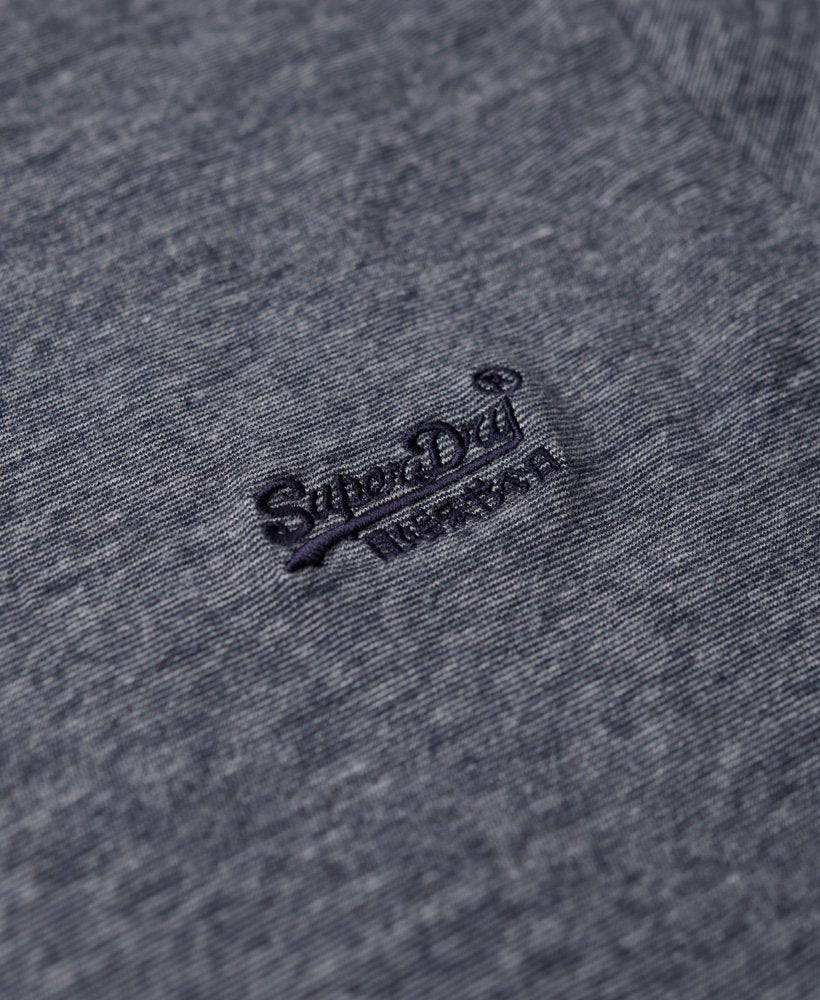 Essential Logo Embroidered Tee- Navy/Grey-Chest logo view