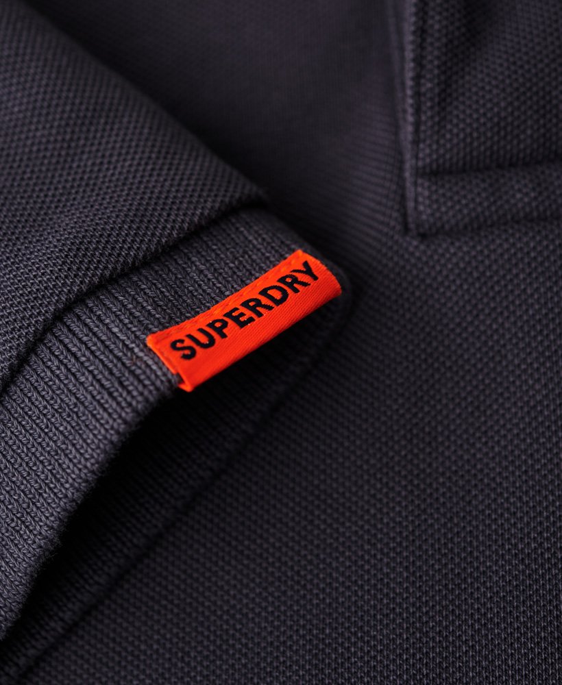 Vintage Destroy graphic black polo shirt-Sleeve view