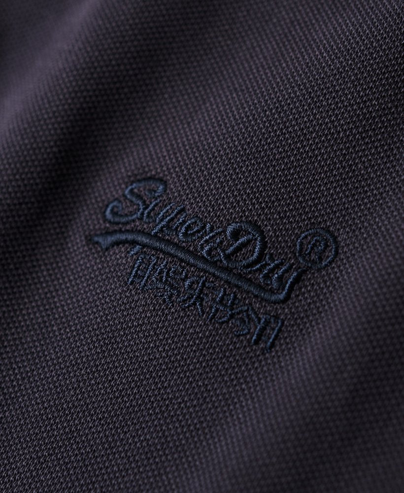 Vintage Destroy graphic black polo shirt-Chest logo