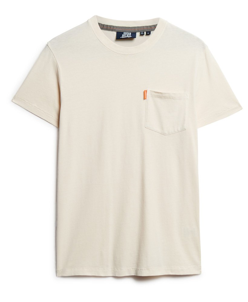 SUPERDRY Essential Washed Pocket Tee-Washed Chalk Washed Chalk back view