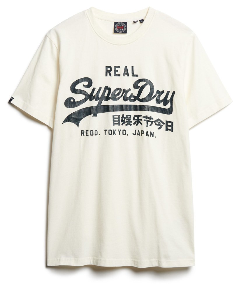 SUPERDRY Classic Vintage Logo Graphic Tee-Ecru Ecru side view