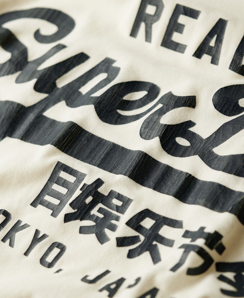 SUPERDRY Classic Vintage Logo Graphic Tee-Ecru Ecru flat front view