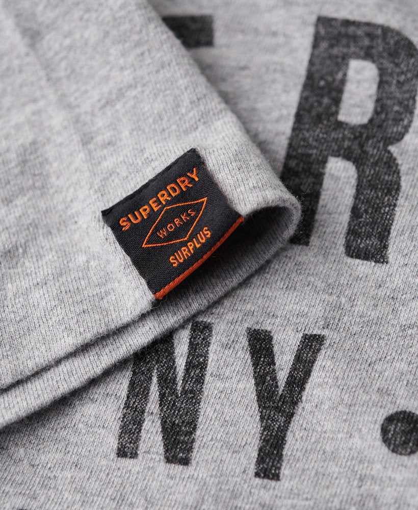 Surplus Graphic Grey T-shirt-Sleeve logo view