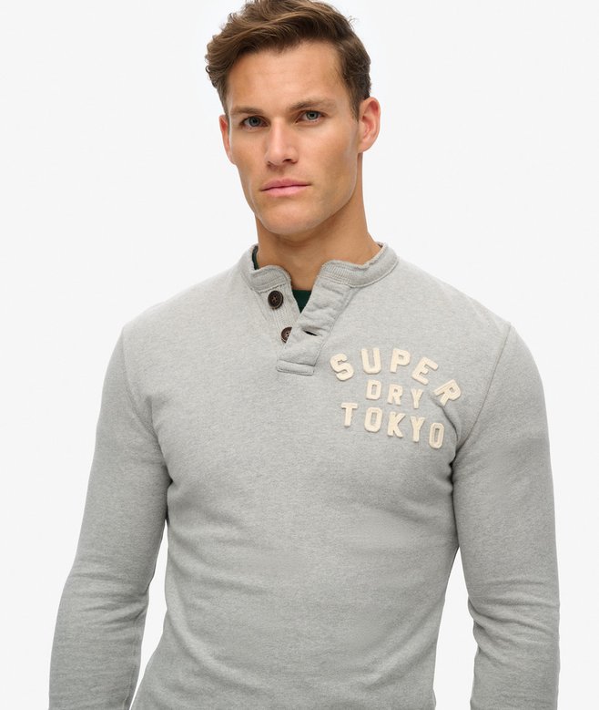 SUPERDRY Vintage Athletic Grandad Top-Cadet Grey Marl Cadet Grey Marl detail view