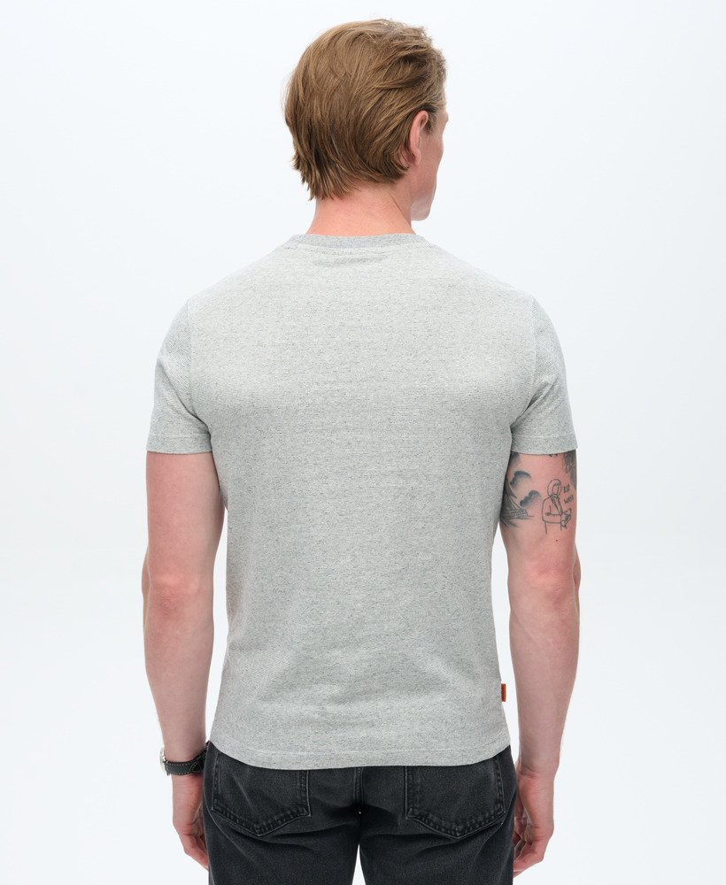 SUPERDRY Essential Logo Embroidered Light Grey Tee Light Grey Grindle Feeder back view