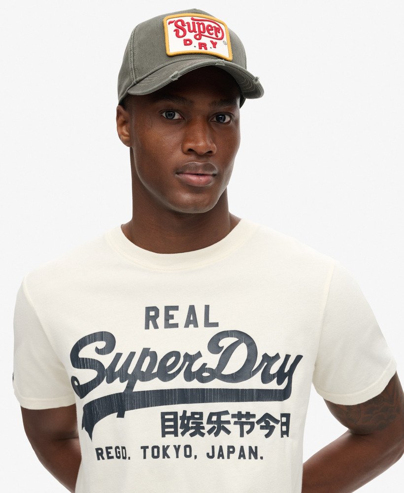 SUPERDRY Classic Vintage Logo Graphic Tee-Ecru Ecru detail view