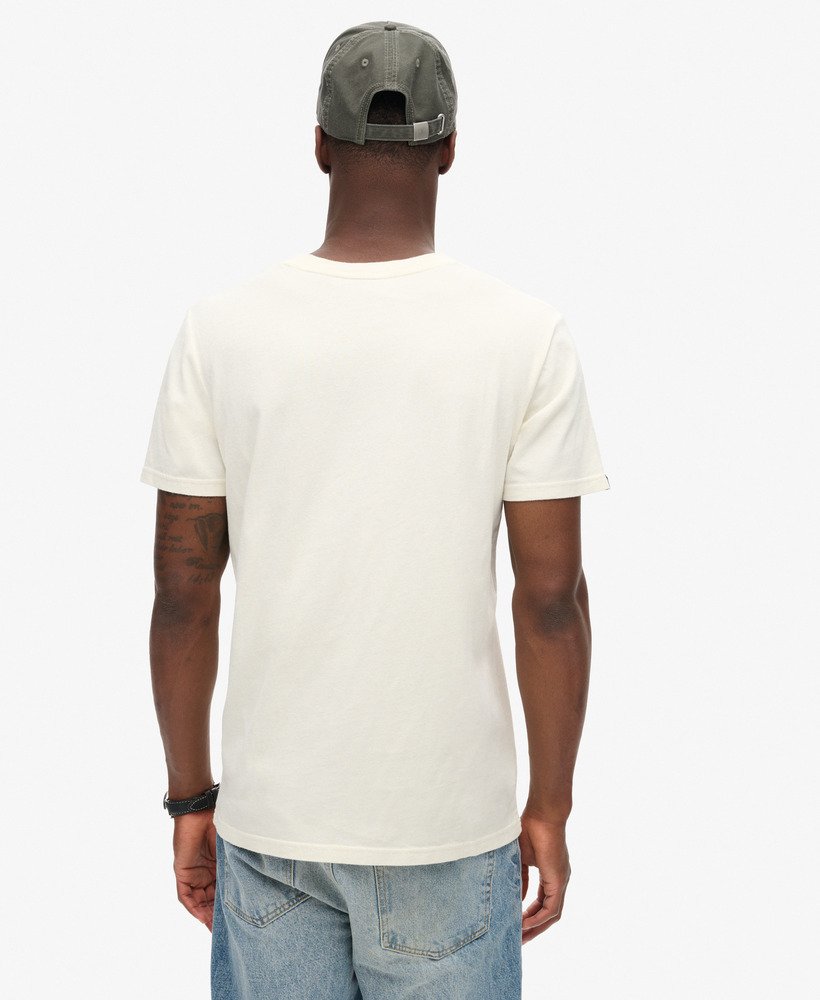 SUPERDRY Classic Vintage Logo Graphic Tee-Ecru Ecru back view