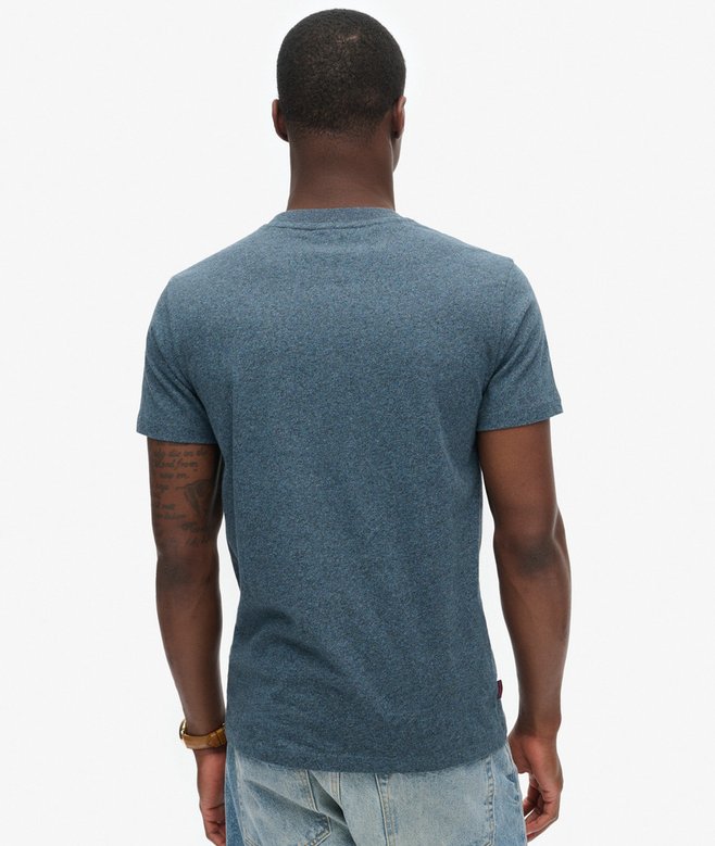 Men's Essential Logo Emb Tee-Scorched Teal Grit-Back View