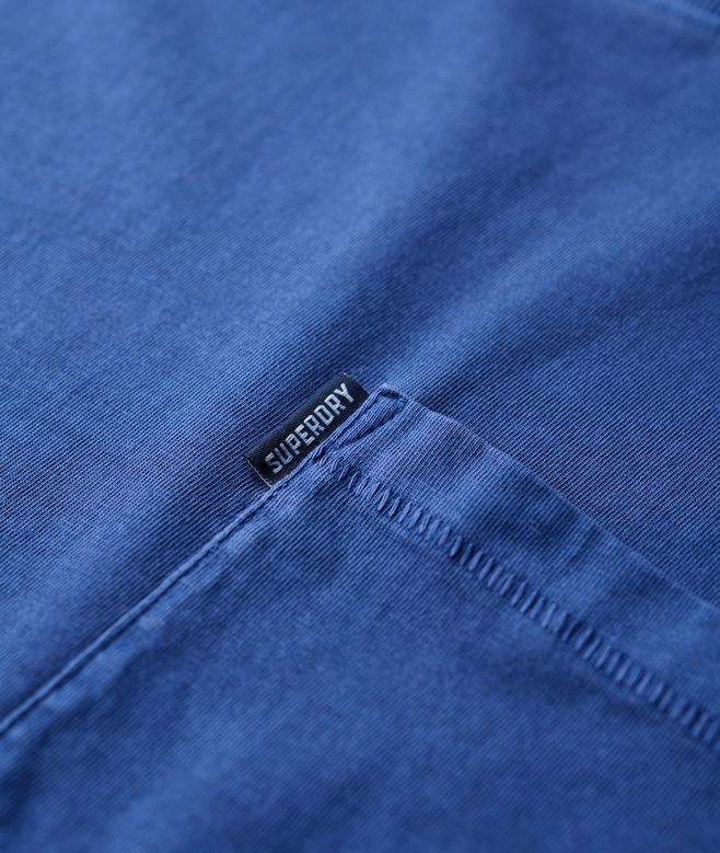 SUPERDRY Essential Washed Pocket Washed Navy Tee Washed Supermarine Navy back view