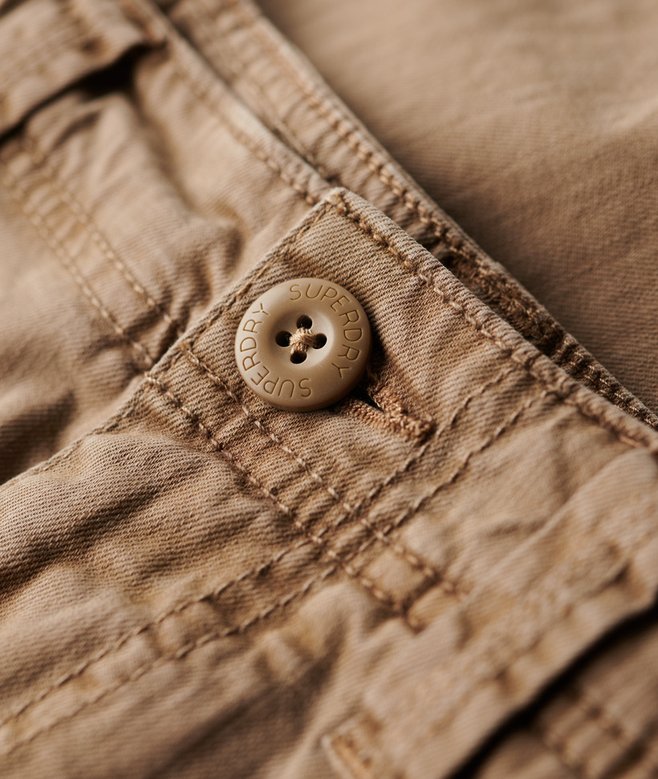 Core Cargo Short-Tan Khaki-Button detail