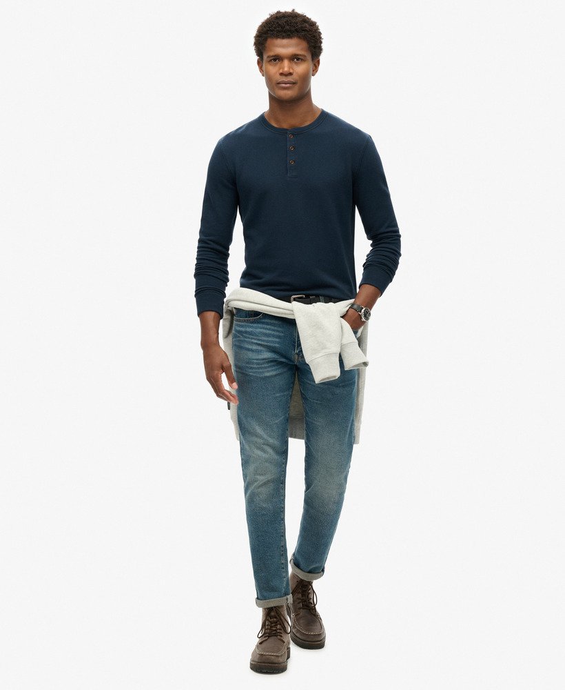 SUPERDRY Merchant Grandad Top-Eclipse Navy Eclipse Navy model front view