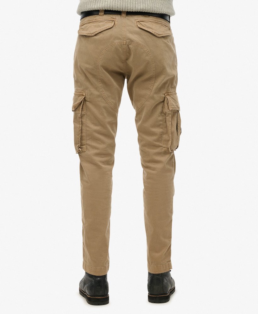 Back view of tan khaki cargo pants
